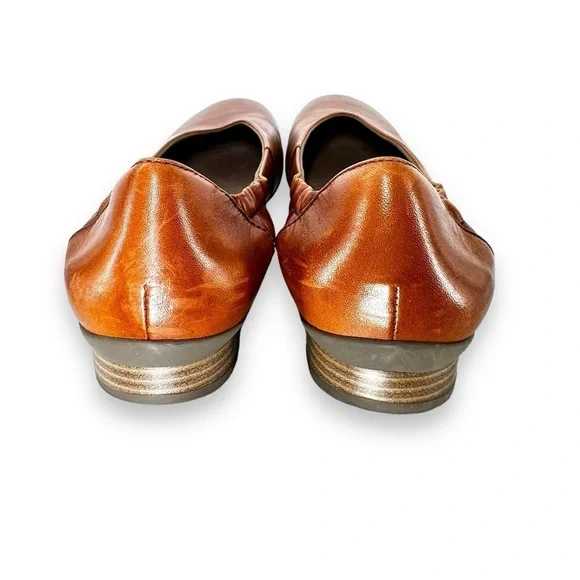 Dansko Kira Round Toe Flat Luggage Aniline Calf Brown Leather Women's 38 (7.5-8) - Picture 4 of 8